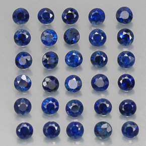 캐럿 천연 딥 블루 사파이어 보석, 라운드 컷, 2.02 mm, VVS-VS