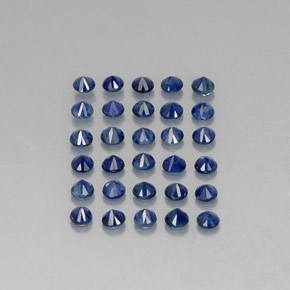 캐럿 천연 딥 블루 사파이어 보석, 라운드 컷, 2.02 mm, VVS-VS