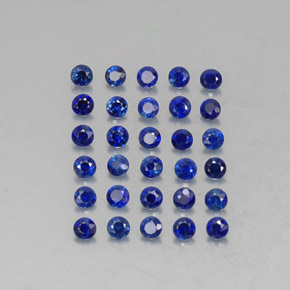 캐럿 천연 딥 블루 사파이어 보석, 라운드 컷, 2.04 mm, VVS-VS