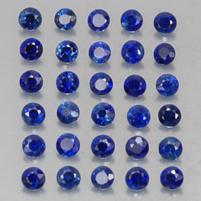 캐럿 천연 딥 블루 사파이어 보석, 라운드 컷, 2.04 mm, VVS-VS