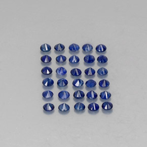 캐럿 천연 딥 블루 사파이어 보석, 라운드 컷, 2.04 mm, VVS-VS
