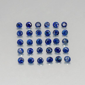 캐럿 천연 딥 블루 사파이어 보석, 라운드 컷, 2.02 mm, VVS-VS