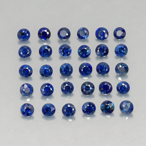 캐럿 천연 딥 블루 사파이어 보석, 라운드 컷, 2.02 mm, VVS-VS