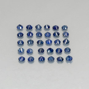 캐럿 천연 딥 블루 사파이어 보석, 라운드 컷, 2.02 mm, VVS-VS