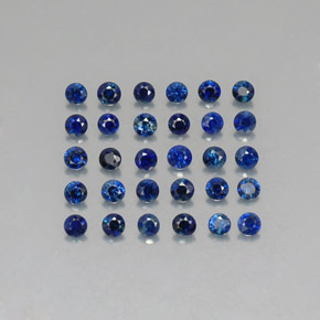 캐럿 천연 딥 블루 사파이어 보석, 라운드 컷, 2.01 mm, VVS-VS