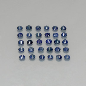 캐럿 천연 딥 블루 사파이어 보석, 라운드 컷, 2.01 mm, VVS-VS