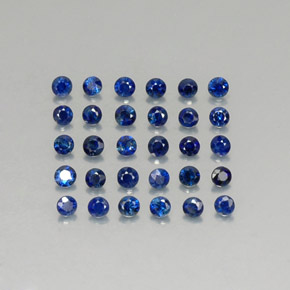 캐럿 천연 딥 블루 사파이어 보석, 라운드 컷, 2.03 mm, VVS-VS