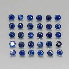 캐럿 천연 딥 블루 사파이어 보석, 라운드 컷, 2.03 mm, VVS-VS