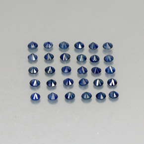 캐럿 천연 딥 블루 사파이어 보석, 라운드 컷, 2.03 mm, VVS-VS