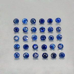 캐럿 천연 딥 블루 사파이어 보석, 라운드 컷, 1.96 mm, VVS-VS