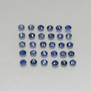 캐럿 천연 딥 블루 사파이어 보석, 라운드 컷, 1.96 mm, VVS-VS