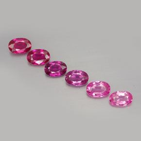 캐럿 천연 멀티 핑크 사파이어 보석, 타원형 컷, 6×4.1 mm, VVS-VS