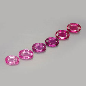 캐럿 천연 멀티 핑크 사파이어 보석, 타원형 컷, 6×4.1 mm, VVS-VS