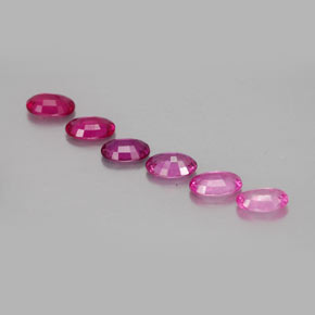 캐럿 천연 멀티 핑크 사파이어 보석, 타원형 컷, 6×4.1 mm, VVS-VS