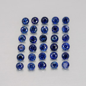 캐럿 천연 딥 블루 사파이어 보석, 라운드 컷, 2.00 mm, VVS-VS