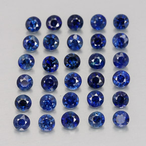 캐럿 천연 딥 블루 사파이어 보석, 라운드 컷, 2.00 mm, VVS-VS