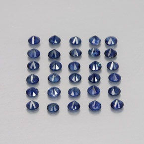캐럿 천연 딥 블루 사파이어 보석, 라운드 컷, 2.00 mm, VVS-VS