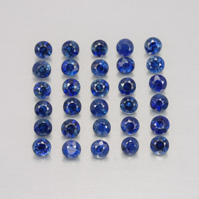 캐럿 천연 딥 블루 사파이어 보석, 라운드 컷, 2.06 mm, VVS-VS