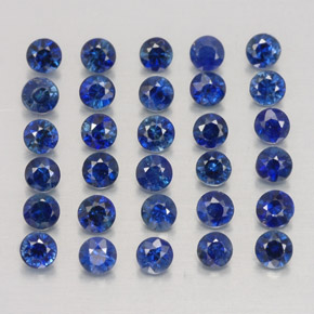 캐럿 천연 딥 블루 사파이어 보석, 라운드 컷, 2.06 mm, VVS-VS