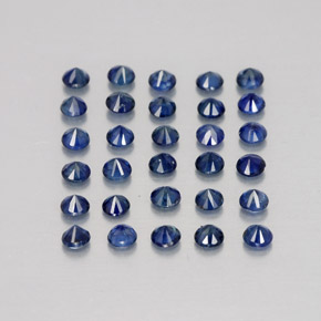 캐럿 천연 딥 블루 사파이어 보석, 라운드 컷, 2.06 mm, VVS-VS