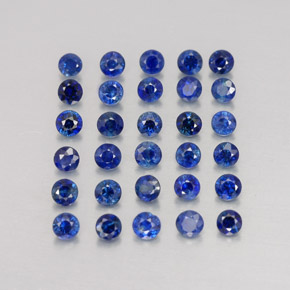 캐럿 천연 딥 블루 사파이어 보석, 라운드 컷, 2.04 mm, VVS-VS