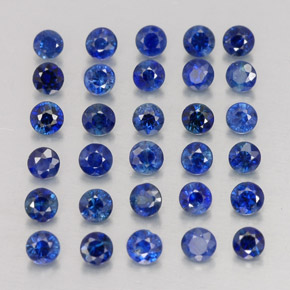 캐럿 천연 딥 블루 사파이어 보석, 라운드 컷, 2.04 mm, VVS-VS