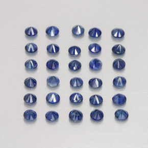 캐럿 천연 딥 블루 사파이어 보석, 라운드 컷, 2.04 mm, VVS-VS