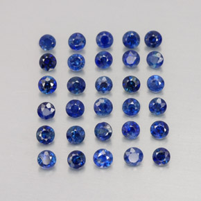 캐럿 천연 딥 블루 사파이어 보석, 라운드 컷, 1.94 mm, VVS-VS