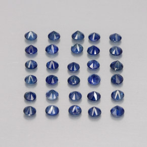 캐럿 천연 딥 블루 사파이어 보석, 라운드 컷, 1.94 mm, VVS-VS