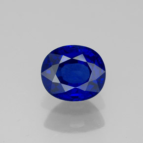 2.01캐럿 천연 블루 사파이어, 타원형 컷, 7.7×6.7 mm, VS