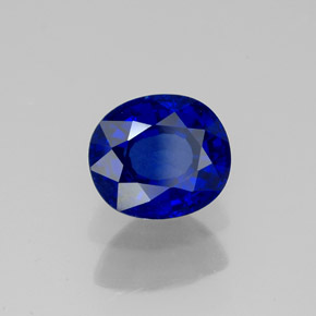 2.01캐럿 천연 블루 사파이어, 타원형 컷, 7.7×6.7 mm, VS