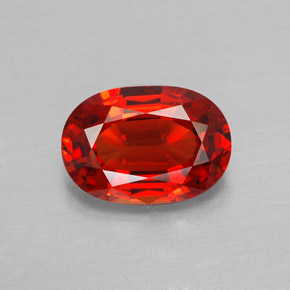 1.90캐럿 천연 레드 오렌지 사파이어, 타원형 컷, 8.9×6.2 mm, VVS