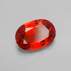 1.90캐럿 천연 레드 오렌지 사파이어, 타원형 컷, 8.9×6.2 mm, VVS