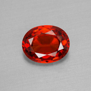 1.21캐럿 천연 레드 오렌지 사파이어, 타원형 컷, 7.3×5.8 mm, VVS