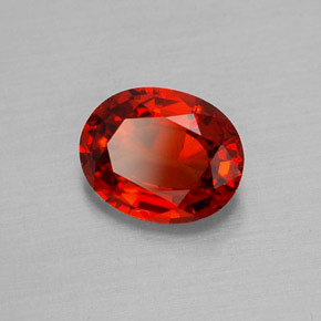1.21캐럿 천연 레드 오렌지 사파이어, 타원형 컷, 7.3×5.8 mm, VVS