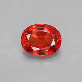 1.59캐럿 천연 레드 오렌지 사파이어, 타원형 컷, 7.5×6 mm, VVS