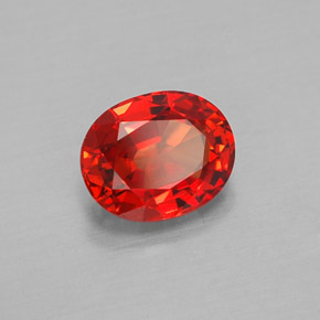 1.59캐럿 천연 레드 오렌지 사파이어, 타원형 컷, 7.5×6 mm, VVS