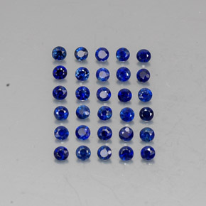 캐럿 천연 딥 블루 사파이어 보석, 라운드 컷, 1.94 mm, VVS-VS
