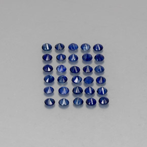 캐럿 천연 딥 블루 사파이어 보석, 라운드 컷, 1.94 mm, VVS-VS