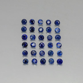캐럿 천연 딥 블루 사파이어 보석, 라운드 컷, 2.05 mm, VVS-VS