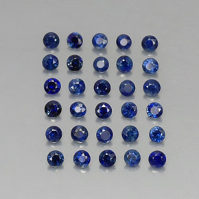 캐럿 천연 딥 블루 사파이어 보석, 라운드 컷, 2.05 mm, VVS-VS