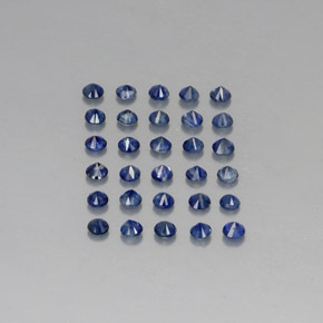 캐럿 천연 딥 블루 사파이어 보석, 라운드 컷, 2.05 mm, VVS-VS