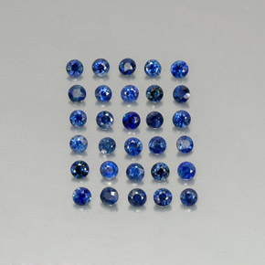 캐럿 천연 딥 블루 사파이어 보석, 라운드 컷, 2.07 mm, VVS-VS