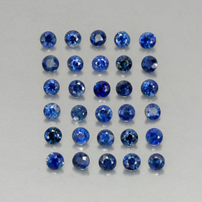 캐럿 천연 딥 블루 사파이어 보석, 라운드 컷, 2.07 mm, VVS-VS