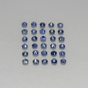 캐럿 천연 딥 블루 사파이어 보석, 라운드 컷, 2.07 mm, VVS-VS
