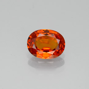 1.21캐럿 천연 레드 오렌지 사파이어, 타원형 컷, 7.6×5.9 mm, VVS