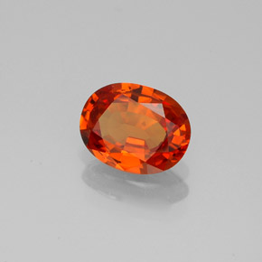 1.21캐럿 천연 레드 오렌지 사파이어, 타원형 컷, 7.6×5.9 mm, VVS