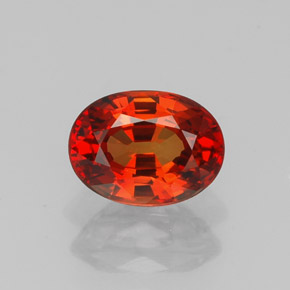 1.09캐럿 천연 레드 오렌지 사파이어, 타원형 컷, 6.8×5 mm, VVS