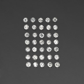 캐럿 천연 화이트 사파이어 보석, 라운드 컷, 1.87 mm, VVS-VS