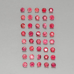 캐럿 천연 레드 오렌지 사파이어 보석, 라운드 컷, 1.89 mm, VVS-VS